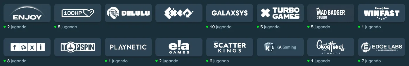 Proveedores de software de juegos en Stake Casino